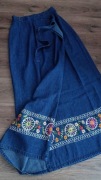 Boho etno folk jeansowa spódnica S/M