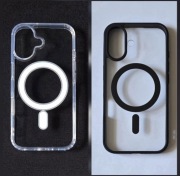 Etui/case klasyczne przezroczyste i czarne z MagSafena iPhone'a 16