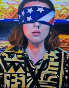 Eleven Stranger Things kultowa scena | obraz olejny 40x50 fan art