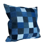 Patchworkowa poszewka na poduszkę 40x40 blue jeans granatowa