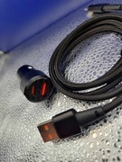 Toocki 50W – Superszybka Ładowarka Samochodowa z Kablem USB-A do USB-C