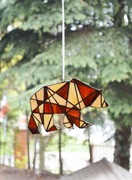 Witraż, zawieszka na okno, dekoracja, niedźwiedź