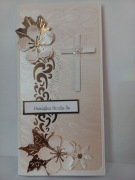 Ręcznie robiona kartka okolicznościowa. Pamiątka chrztu świętego