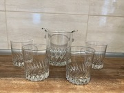 4x szklanki do whisky i naczynie do lodu
