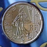 FRANCJA 2003 20 CENTÓW UNC !!!!!!!!!!