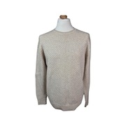Cubus sweter wełna bawełna beżowy XL unisex klasyczny round neck