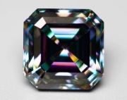 Diament Moissanit Tęczowy Asscher 6x6mm- 1CT VVS1-D