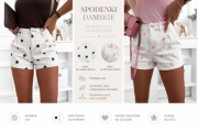 Spodenki Damskie w Groszki Szorty Wysoki Stan S/M