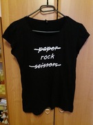 Czarny t-shirt Sinsay rock 40 L 