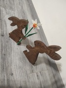 Zające drewniane para