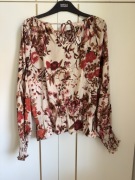 Bluzka elegancka w kwiaty jesienne baskinką H&M 40/L