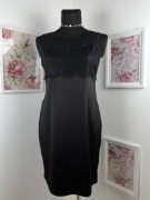 C&A czarna sukienka dopasowana L elegancka na chrzest kolację wieczorowa