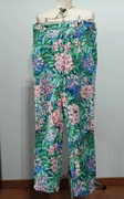 Śliczne kolorowe materiałowe spodnie we wzory Zara Woman rozmiar S