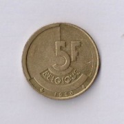 Przecena 50% 5 franków Belgia 1986