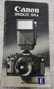 Instrukcja Canon New F1 Speedlite 199A oryginał analogowa książka kolwkcja