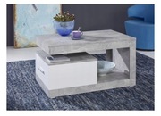 Ława stół stolik kawowy biały/beton z szufladą stan bardzo dobry