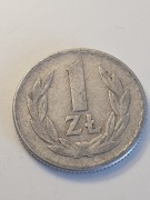 Moneta 1 zł z 1965r ze znakiem menniczym 