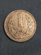 Moneta 1zł PRL 1976 bez znaku mennicy aluminiowa
