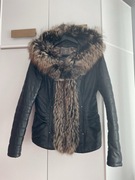 Kurtka skórzana z naturalnym futrem