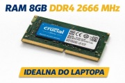 RAM 8GB DDR4 2666 SODIMM LAPTOP / CRUCIAL / SPRAWNA