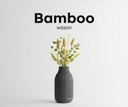 Wazon 3D Black Bamboo – Czarny Mat – Loft – Ryflowany – Nowoczesny