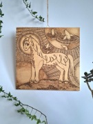 Obraz na sklejce, pirografia - „Wszechświat to pojęcie względne”