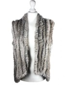 Nowa, futrzana kamizelka Soyaconcept, futro naturalne z królika, szara M