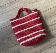 Torebka koszyk do ręki handmade nowa czerwona