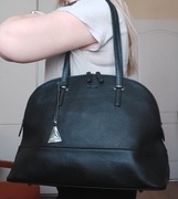 L.Credi torebka skórzana na ramię czarna shopperka skóra naturalna okazja