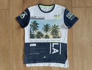 Bluzka bluzeczka krótki rękaw palmy 134/140