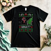 Świąteczna czarna męska koszulka 