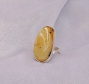 Pierścionek - Srebro i Bursztyn