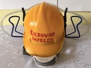 Kask Imprezowy Kierownik Imprezy Żółty Hełm do Picia z Puszek Party Gadget