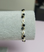 Czarno biała bransoletka stal nierdzewna 