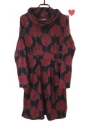 rytyjska sukienka Lily & Me L / 12 / 40 | wzór w drzewa | czerwona