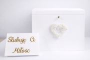 Komplet pudełko na koperty oraz na obrączki ślub wesele 