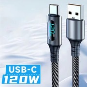 Przewód do ładowarki USB-C 6A 120W szybkie ładowanie 1m watomierz
