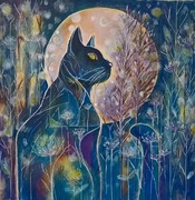 Magiczna noc 40x40 cm Akryl na płótnie 