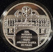 10 złotych 2022r "100 lat powrotu  Śląska do Polski". Ag 925, Polska 