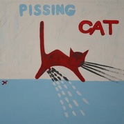 Obraz "Pissing Cat" 40x40 akryl na płótnie