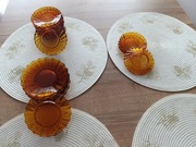 Piękne talerzyki miodowe PRL- ŚR. 11 cm-9 szt