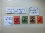 4szt. znaczki Mi D78 przedruk DIENST Niemcy 1923r. CYFRY Rzesza czyste **