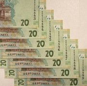 20 UAH 2016 UNC Iwan Franko 444 ... liczby z rzędu