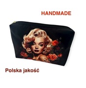 Ręcznie szyta kosmetyczka wodoodporna z artystycznym panelem – prezent