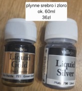 Farba metaliczna złoto srebro Vallejo liquid gold silver do dekoracji