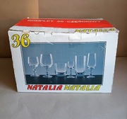 Zestaw szkła stołowego Krosno, kieliszki z lat 90' Natalia. Retro, vintage