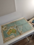 Stara mapa Australii i Oceanii 1958 rok 