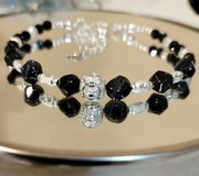 Bransoletka ze srebra S925 z naturalnym piaskowcem 