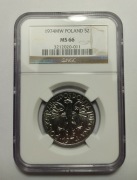 5 zł 1974, NGC MS66, Rybak z trawką
