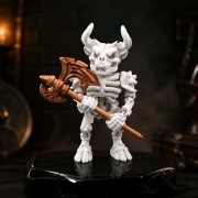 Ruchomy Szkielet Rogatego Minotaura z Wielkim Toporem Art-Toy 3D